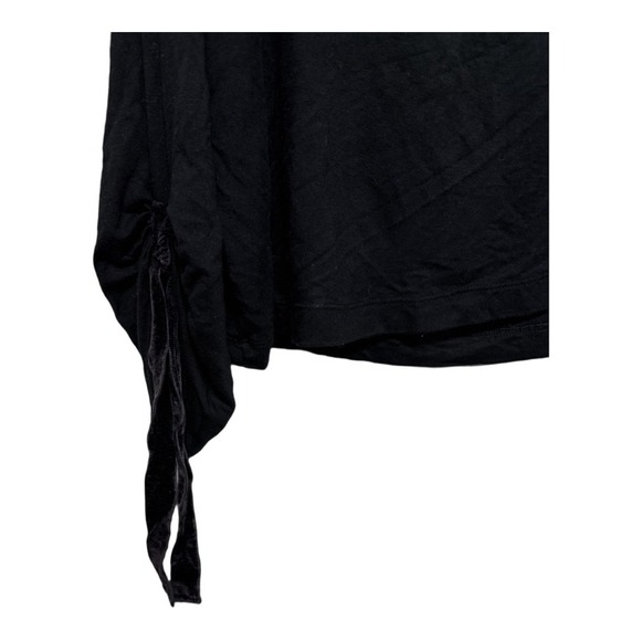 Le Marche Black Purple Velvet Tie Long Sleeve Crop Top Size Medium - Picture 2 of 5